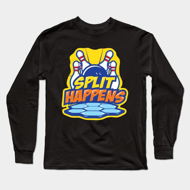 'SPLIT HAPPENS' Funny Bowling Long Sleeve T-Shirt by ourwackyhome